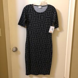 Lularoe Julia black and white dress (XS) NWT